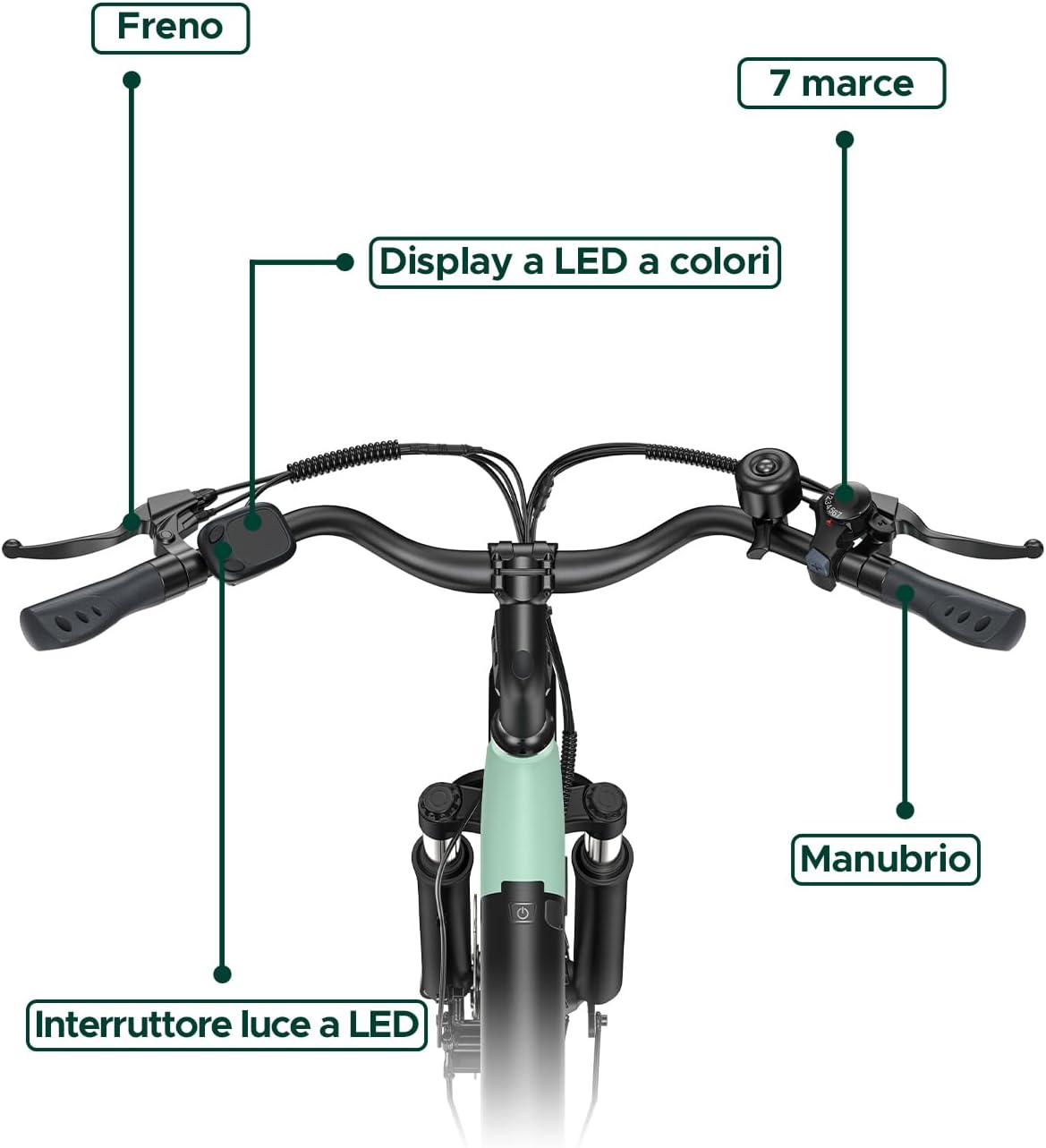 Bicicletta Elettrica MileCity 1 Blue 26" – Batteria Rimovibile 36V 13Ah