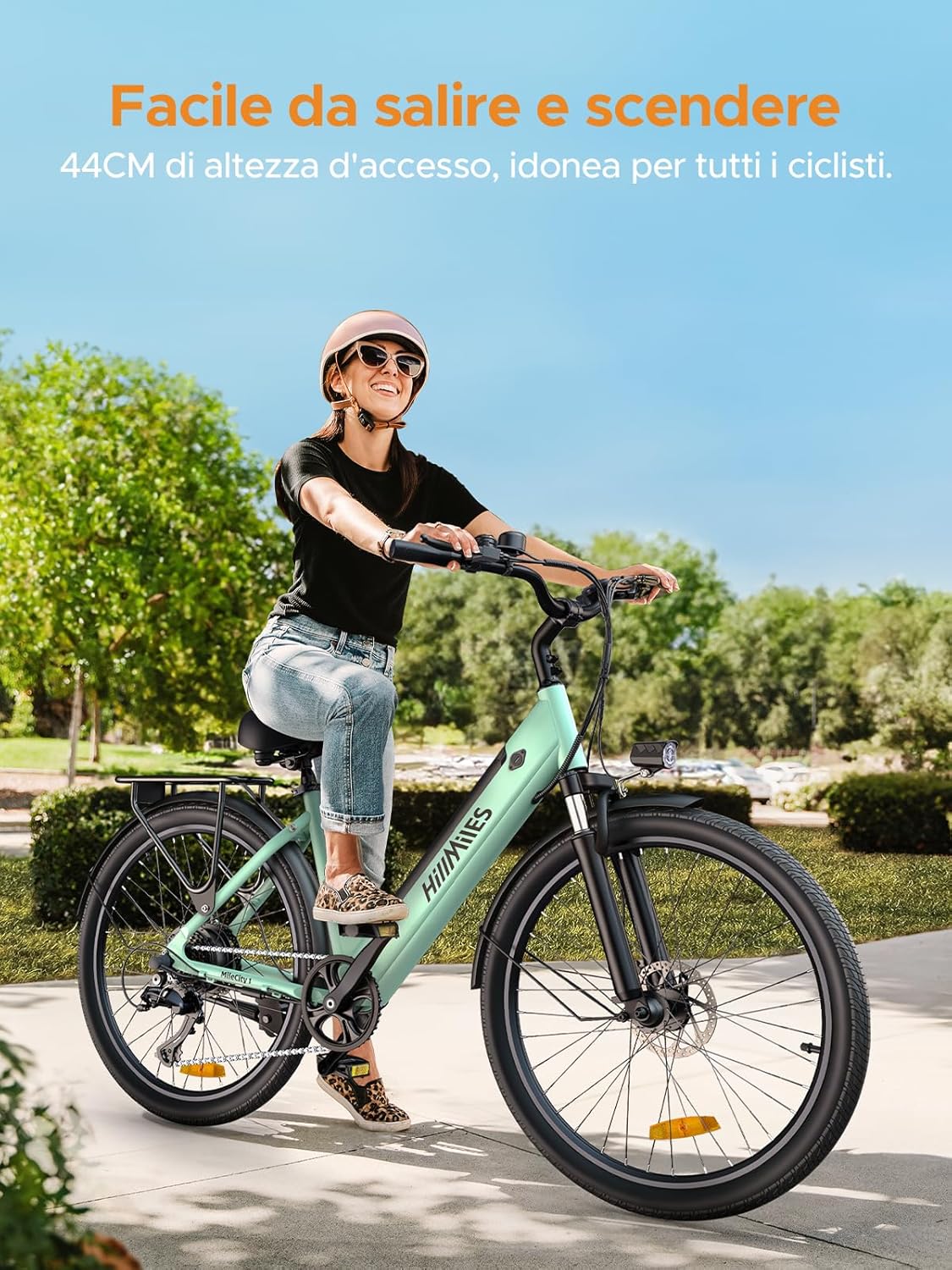 Bicicletta Elettrica MileCity 1 Blue 26" – Batteria Rimovibile 36V 13Ah